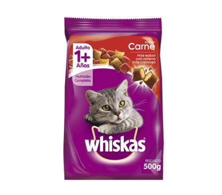 ALIMENTO P/ GATO WHISKAS CARNE 500 GR