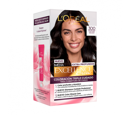 TINTE P/ CABELLO EXCELLENCE 300 CASTAÑO PROFUNDO