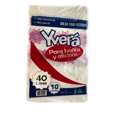 BOLSA RESIDUOS YVERA P/BAÑO 40 LT