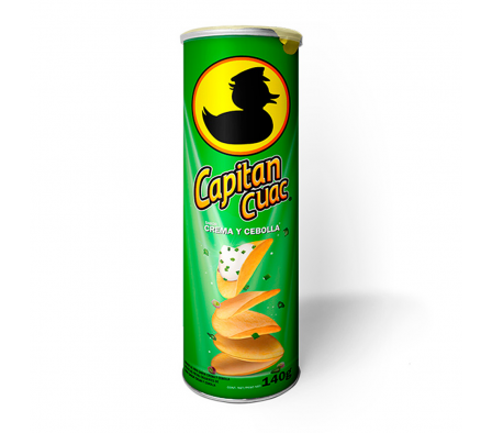 PAPA FRITA CAPITAN CUAC CREMA Y CEBOLLA 140 GR