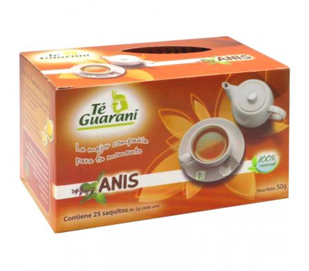 Té de Manzanilla y Anis de té Guaraní - Contiene 20 saquitos de 1,5 g