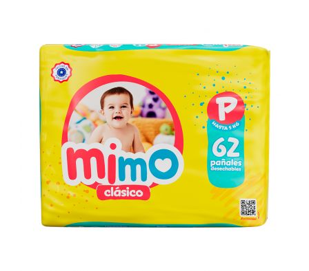 PAÑAL MIMO MEGA PACK PEQ.62un