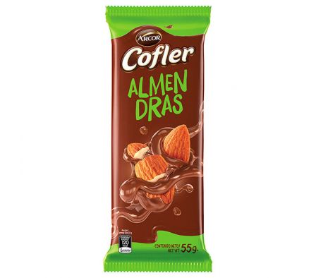 CHOCOLATE LECHE/ALMEND COFLER 55gr ARCOR