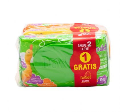 PACK 3x2 TOALLA HUMEDA DODDY 50un