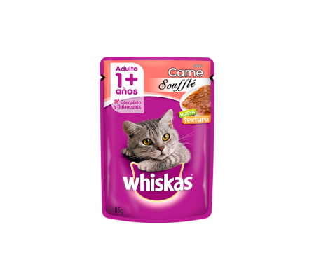 ALIM.WHISKAS SOUFFLE ADULTO 85gr CARNE