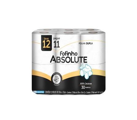 PAPEL HIG.FOFINHO ABSOLUTE 30mts 8x12un