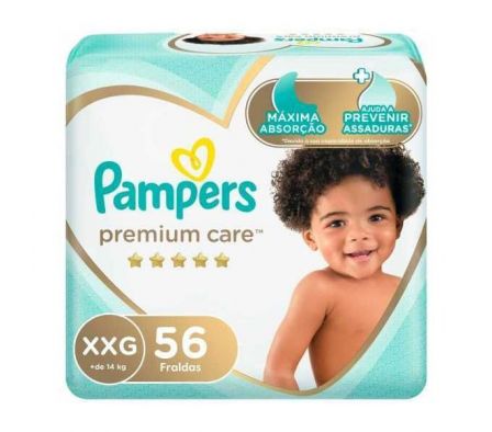 PAÑAL PAMPERS PREM.CARE XXG 56un