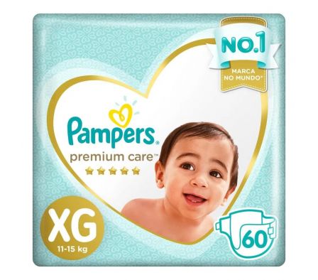 PAÑAL PAMPERS PREMIUN CARE XGDE 60un