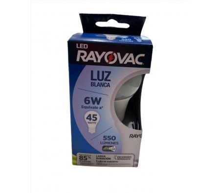 FOCOS RAYOVAC LED 6W BLANCA 