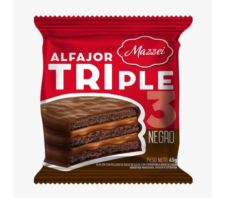 ALFAJOR MAZZEI CHCOCOLATE NEGRO 65gr