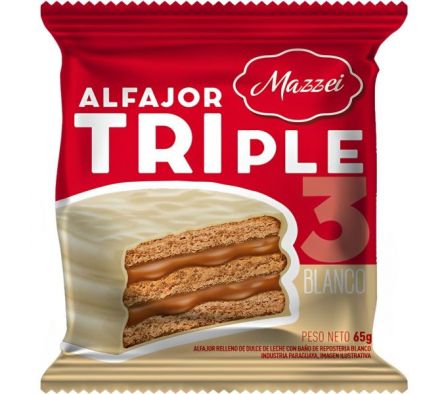 ALFAJOR MAZZEI CHOCOLATE BLANCO 65gr