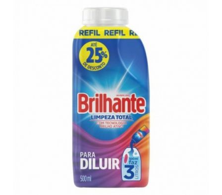 JABON LIQ.BRILHANTE LIMPIEZA TOTAL DIL. 500ML