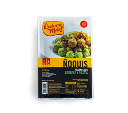 ÑOQUIS DE ESPINACA Y RICOTTA QUIERO MAS 500 GR