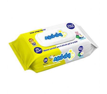 TOALLA HUMEDA AGUBABY MANZANILLA 100un C/TAPA