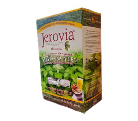 SOBRES DE STEVIA JEROVIA CAJA X 200 UNID. 