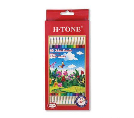 CAJITA LAPICES DE 12 UNIDADES DUO BICOLOR H-TONE