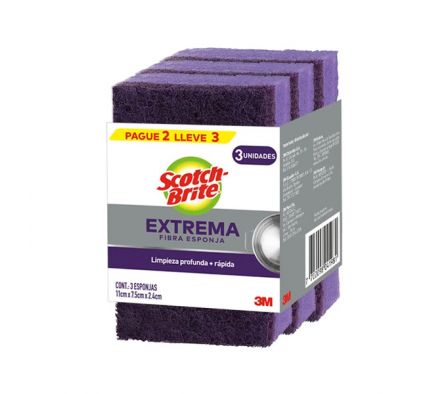 ESPONJA EXTREMA SCOTCH BRITE x3un