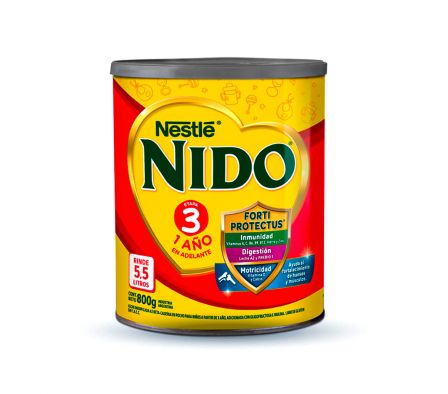 LECHE NIDO POLVO ET.3 PREBIO.1 800gr LATA
