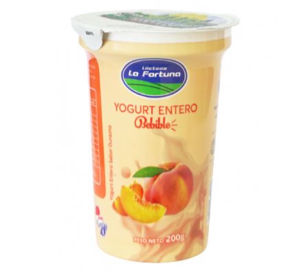 YOGURT ENTERO DURAZNO 200G LA FORTUNA 