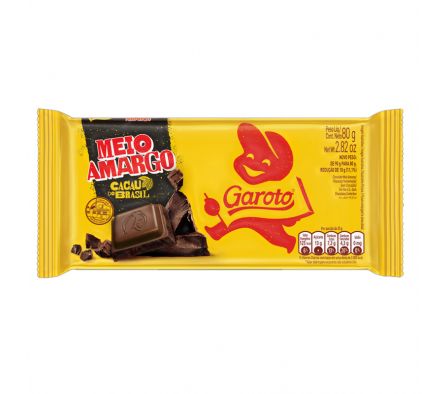 TABLETA GAROTO CHOCOLATE SEMIAM.80GR
