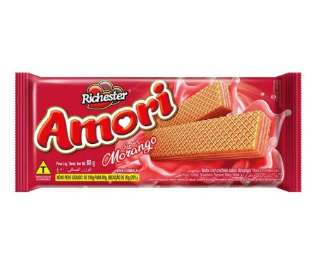 WAFER AMORI MORANGO 80gr