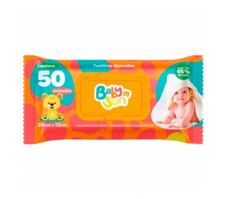 TOALLITAS BABYSUN C/ TAPAR 50 UNID 20 X 12 CM