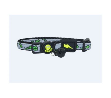 COLLAR DE NYLON P/ GATO DOCO REFLECTIVO -VERDE-