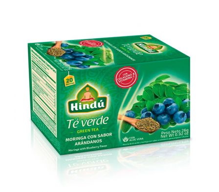 TE DE MORINGA CON SABOR ARANDANOS X 20 SAQ HINDU