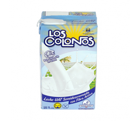 LECHE SEMI DESCREMADA LARGA VIDA LOS COLONOS 1 LT