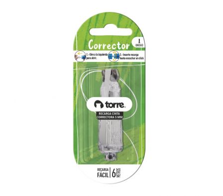 RECARGA DE CINTA CORRECTORA TORRE 