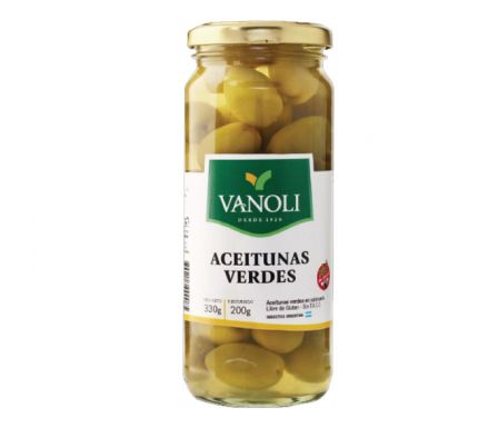 ACEITUNAS VERDES VANOLI FRASCO 200GR