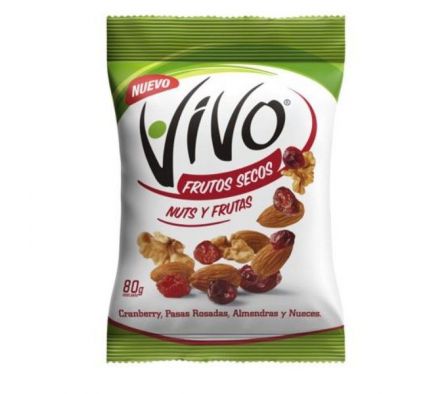 FRUTOS SECOS VIVO NUTS/FRUTAS 80gr