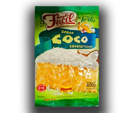 ZAELI MEZCLA P/ TORTA HAGA FACIL COCO 400GR