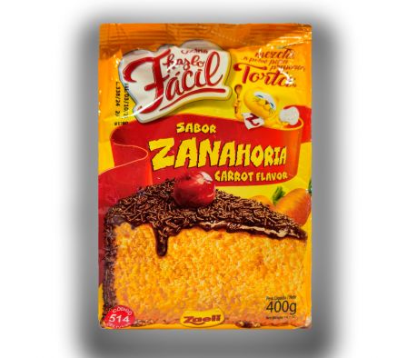 ZAELI MEZCLA P/ TORTA HAGA FACIL ZANAHORIA 400GR