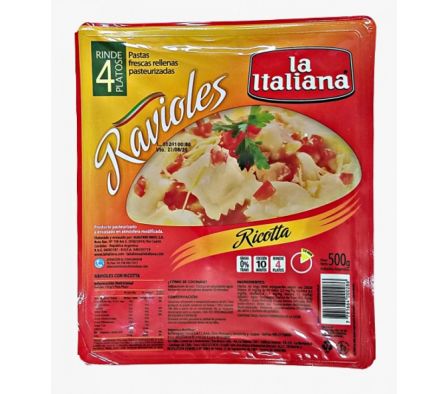 RAVIOLES LA ITALIANA CON RICOTA 500  GR