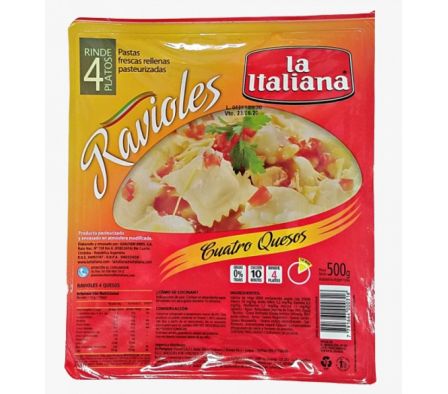 RAVIOLES LA ITALIANA 4 QUESOS 500  GR