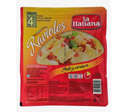RAVIOLES LA ITALIANA POLLO 500  GR