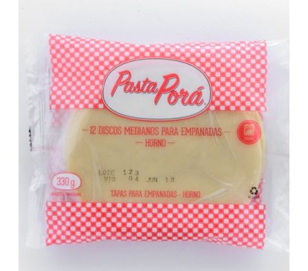 DISCO PARA EMPANADAS PASTA PORA HORNO 12 UNIDADES