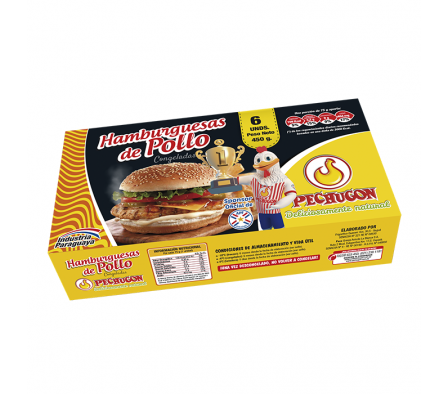 HAMBURGUESAS PECHUGON POLLO 6 UNIDADES