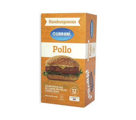 HAMBURGUESAS GUARANI POLLO 12 X 12 UNIDADES