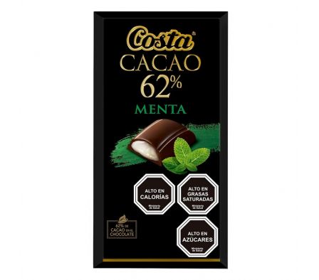 CHOCOLATE COSTA CACAO 62% MENTA 100G