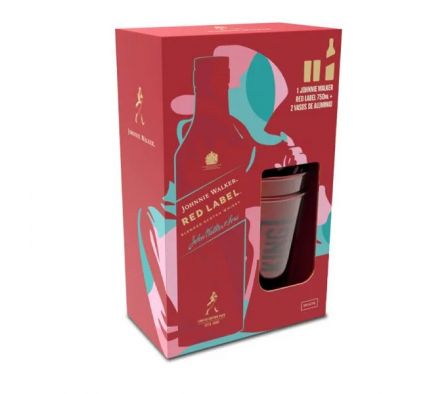 J.W. RED LABEL VAP 1L + 2 VASO ALUMINIO x 12