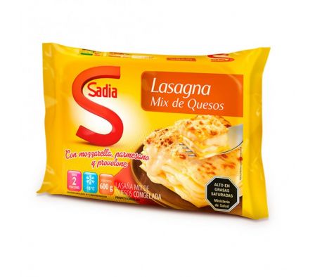 LASAGNA MIX QUESOS SADIA 600  GR