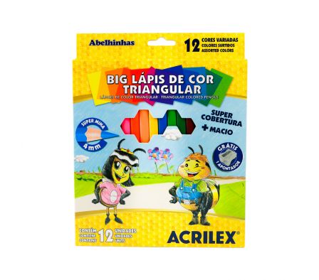 LAPICES JUMBO DE 12 COLORES LARGO ACRILEX 