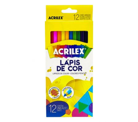 LAPICES  DE 12 COLORES LARGO ACRILEX 