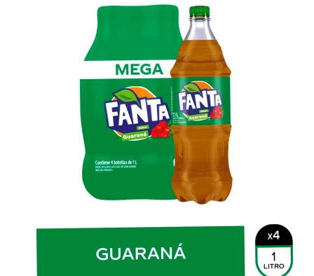 PACK GASEOSA FANTA GUARANA PET 4x1Lt.