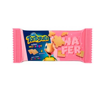 WAFER TORTUGUITA MORANGO 48 X 85G