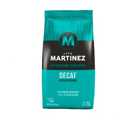 CAFE DESCAFEINADO TOSTADO MOLIDO PAQ. 250GR