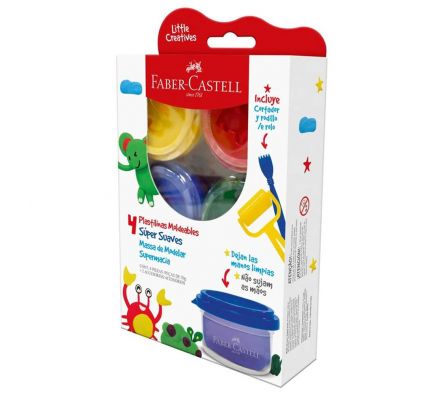 PLASTILINA FABER 4COL.140G.EN CAJA REF. 370810