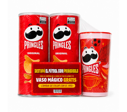 PACK 2 PRINGLES ORIG 104gr+VASO